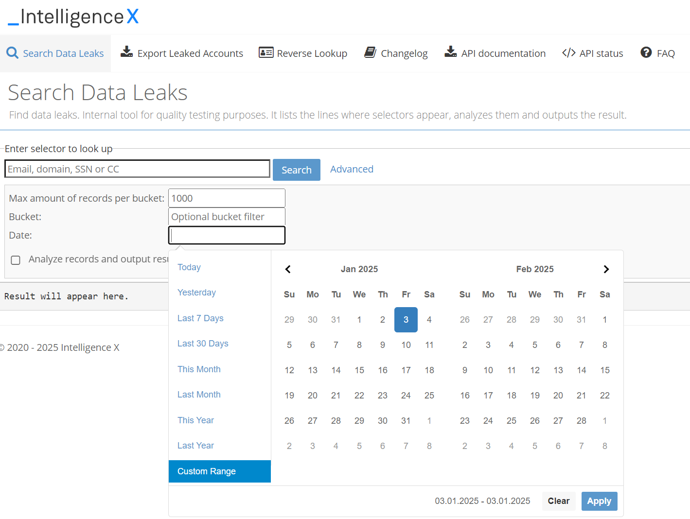 Filters in Identity Portal